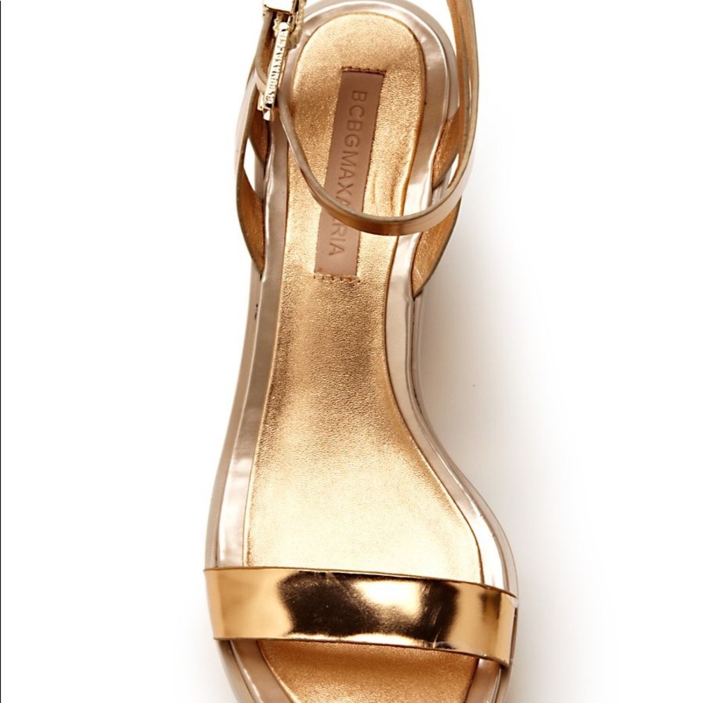 BCBG MAXAZRIA Harris Gold Platform Sandal - Picture 3 of 6